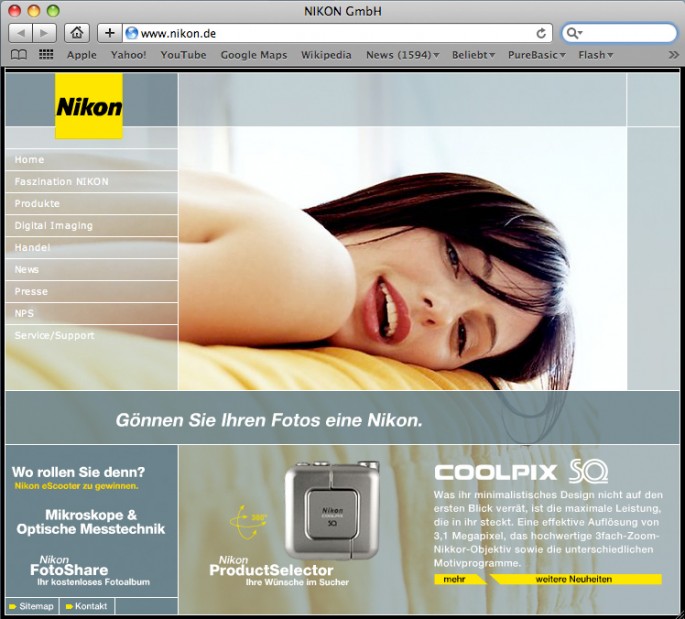 Nikon Deutschland Homepage